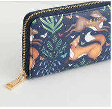 Load image into Gallery viewer, PURSE Fable England Navy Hare and Fox Purse
