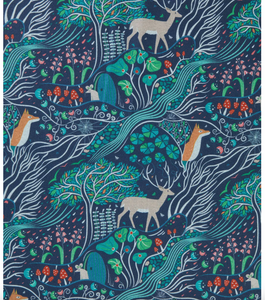 SCARVES Fable England Scarves The Enchanted Tree Navy Scarf