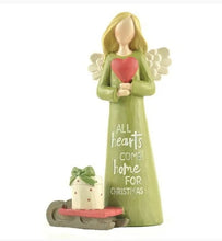Load image into Gallery viewer, Feather And Grace CHRISTMAS ANGEL Figurine Ornament Keepsake Gift Green 12.5cm NEW

